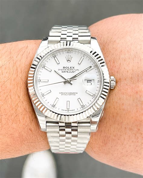 rolex datejust ii 41mm white dial|rolex datejust 41 woman.